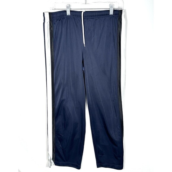 Nike Women's CA #05553 Dri-Fit Navy Blue Sweat Pants Large Zip Ankles Drawstring - Picture 1 of 12
